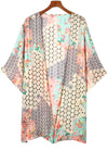 Multicolor Floral Open Sheer Shimmer Kimono-Outerwear-MomFashion