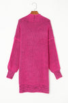 Rose Plaid Knitted Long Open Front Cardigan-Tops-MomFashion