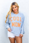 Gray Cool Mom Graphic Print Cording Sweatshirt-Tops-MomFashion