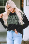 Black Mama Varsity Crew Neck Sweatshirt-Tops-MomFashion