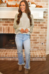 Apricot Leopard Print Long Sleeve Ribbed Knit Blouse-Tops-MomFashion