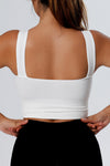 White Seamless U Neck Sleeveless Cropped Yoga Top-Activewear-MomFashion