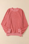 Drop Shoulder Crew Neck Pullover Sweatshirt-Tops-MomFashion