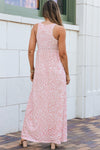 Pink Leopard Print Pocketed Sleeveless Maxi Dress-Dresses-MomFashion