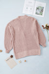 Khaki Buttoned Front Drop Shoulder Knitted Cardigan-Tops-MomFashion