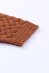 Brown Open Front Woven Texture Knitted Cardigan with Pockets-Tops-MomFashion