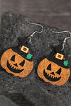 Gold Flame Halloween Pumpkin Dangle Earrings-Accessories-MomFashion