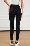 Black Arched Waist Seamless Active Leggings-Activewear-MomFashion