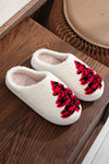 White Fuzzy Tree Pattern Christmas Fashion Home Slippers-Shoes & Bags-MomFashion