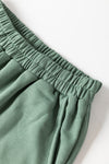 Mist Green Elastic Waist Cargo Pants-Bottoms-MomFashion