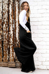 Black Knotted Straps Patch Pocket Wide Leg Jumpsuit-Bottoms-MomFashion