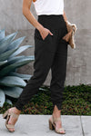 Black Pocketed Casual Joggers-Bottoms-MomFashion