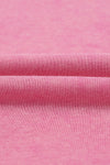 Pink Drop Shoulder Ribbed Trim Oversized Sweatshirt-Tops-MomFashion