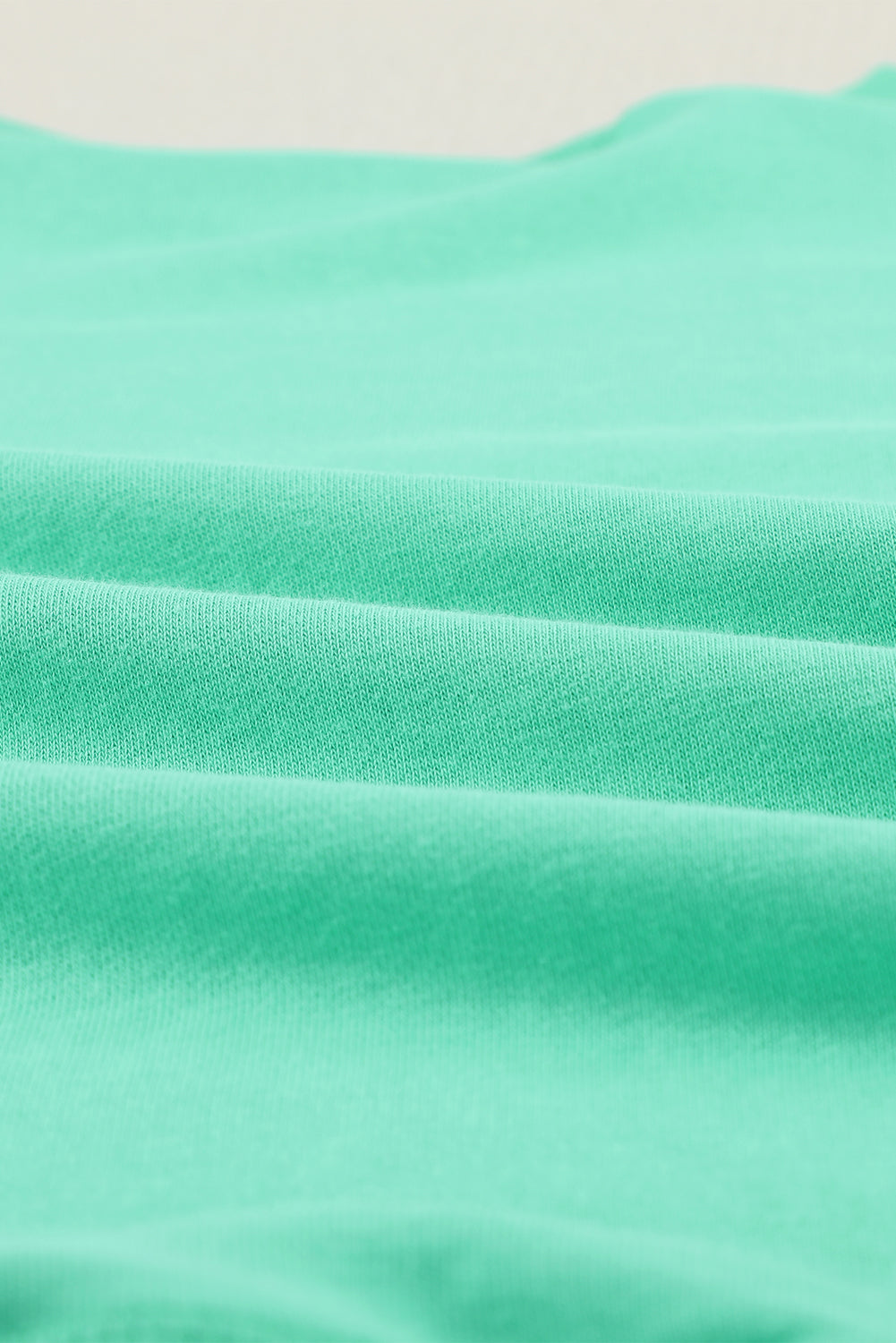 Green French Terry Cotton Blend Pullover Sweatshirt-Tops-MomFashion