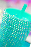 Green Full Rhinestone Straw Cup-Accessories-MomFashion