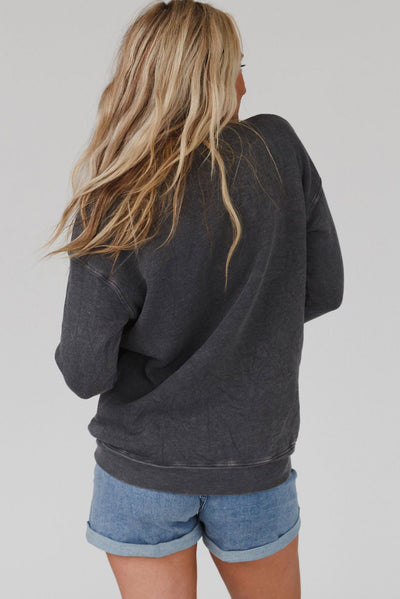 Gray COOL MOMS CLUB Drop Shoulder Sweatshirt-Tops-MomFashion