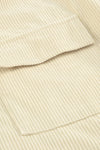 Beige Pocketed Button Ribbed Textured Shacket-Outerwear-MomFashion