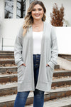 Thermal Knit Pocketed Plus Size Cardigan-Plus Size-MomFashion