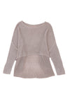 Gray Slouchy Dolman Sleeve High Low Sweater-Tops-MomFashion