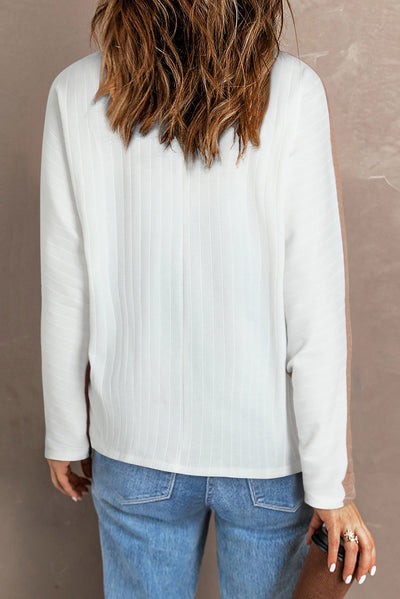 Apricot Colorblock Dolman Knit Top-Tops-MomFashion