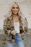 Brown Western Aztec Print Jacket-Outerwear-MomFashion