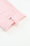 Pink Roll Tab Sleeve Ribbed Cording Shacket-Outerwear-MomFashion