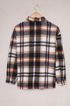 Geometric Plaid Print Pocketed Shacket-Outerwear-MomFashion